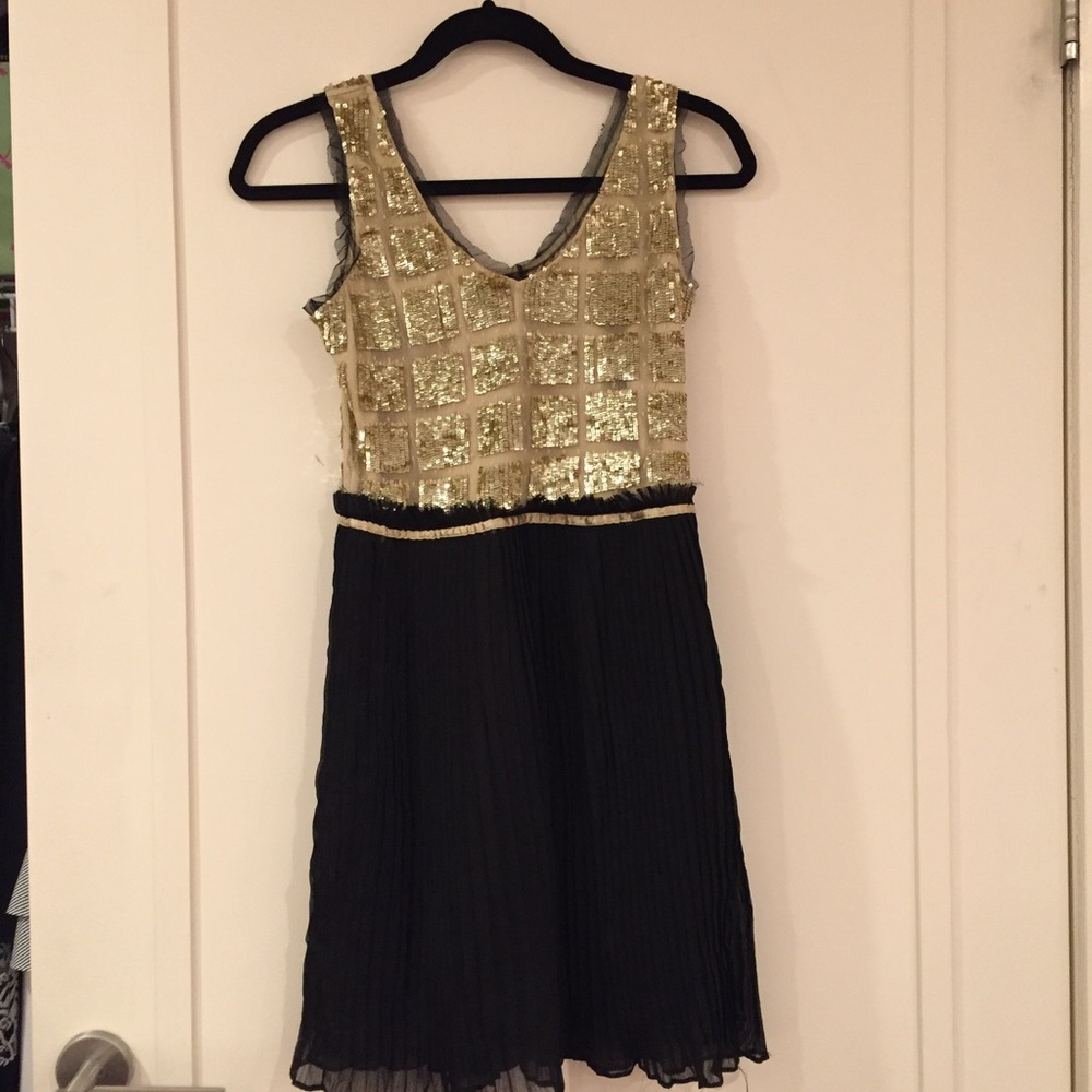 RAS Sequin gold and black silky dress